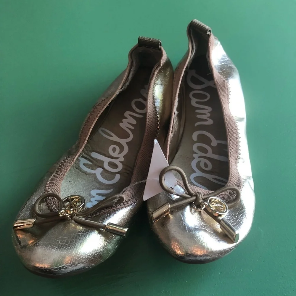 Sam Edelman metallic crackle ballet flat
